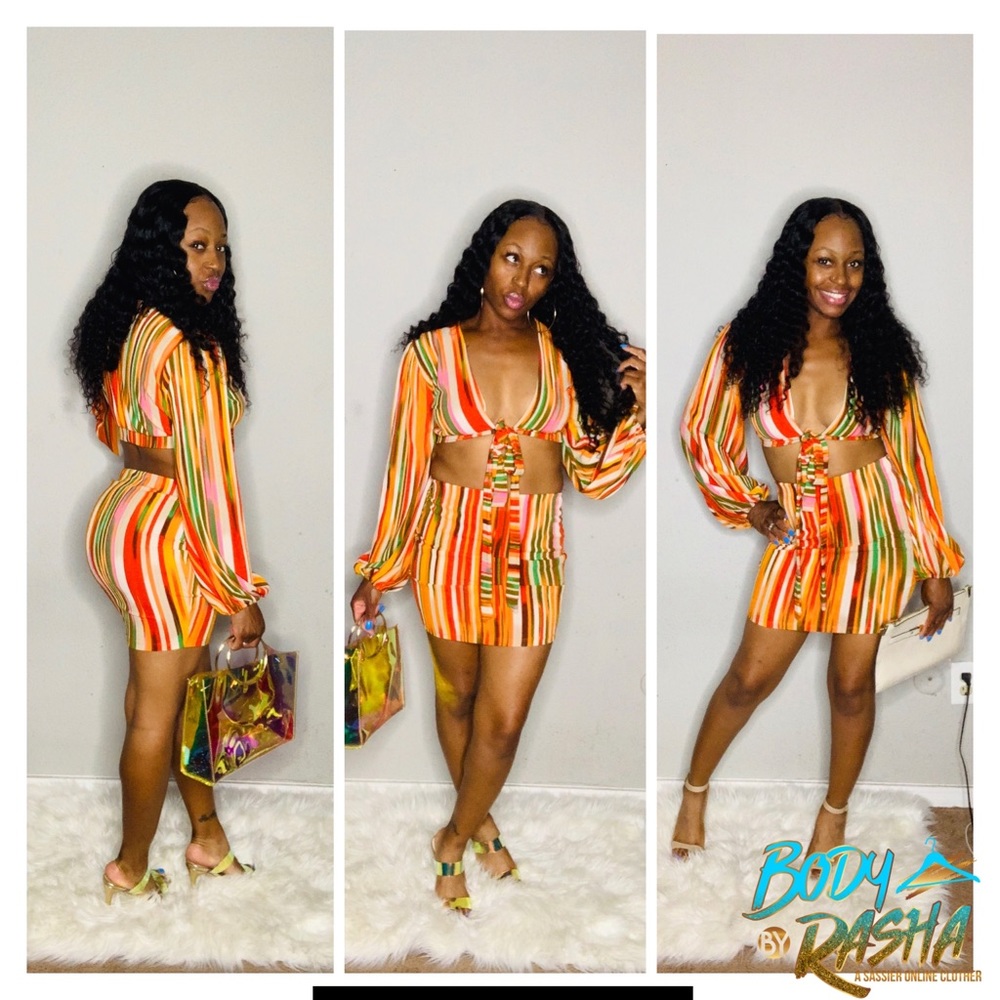 Colorful 2 pc Skirt Set